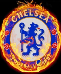 Chelsea Logo On Fire paint by numbers