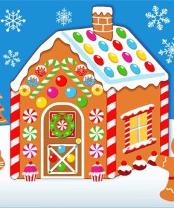 Christmas Gingerbread paint by numbers