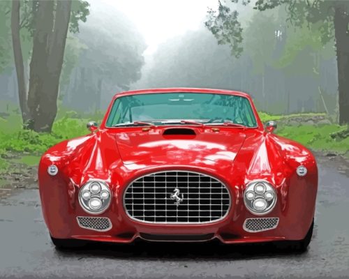 Classic Red Ferrari paint by numbers