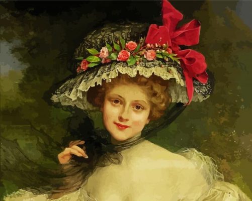 Classy Woman With Hat paint by numbers