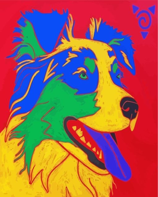 Colorful Aussie Dog paint by numbers