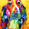 Colorful Basset Dog paint by numbers