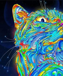 Colorful Cat Art paint by numbers