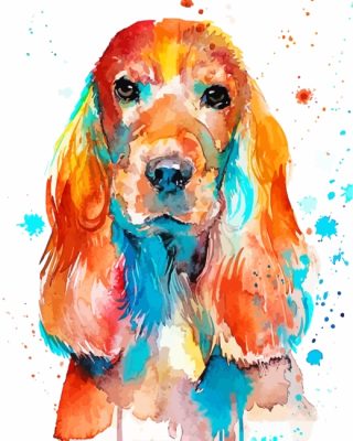 Colorful Cocker Dog paint by numbers