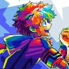 Colorful Deku Character paint by numbers