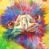 Colorful Emu Head paint by numbers