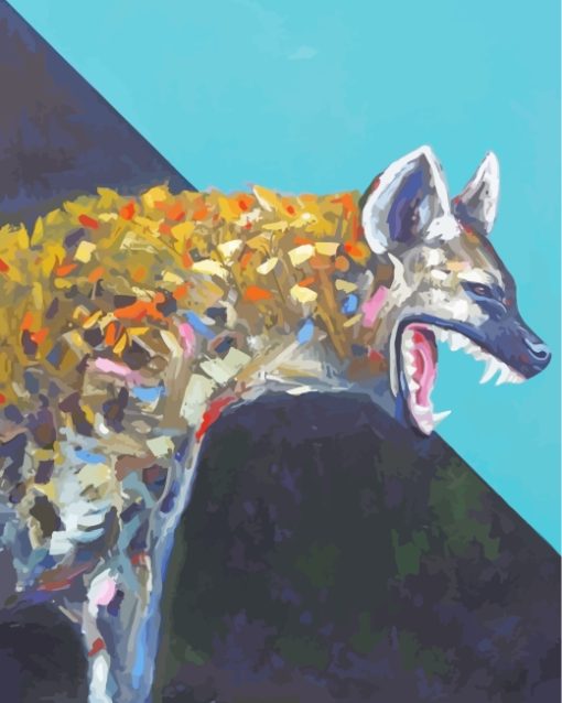 Colorful Hyena Art paint by numbers