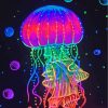 Colorful Neon Jellyfish Art paint by numbers