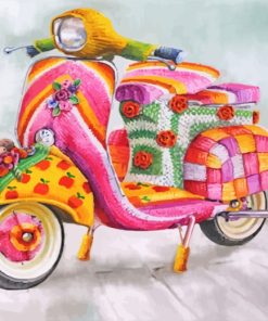 Colorful Vespa paint by numbers