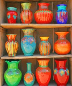 Colorful Pottery Vases paint by numbers