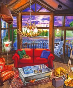 Beautiful Cozy Cabin paint by numbers