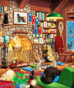 Cozy Country Cabin paint by numbers