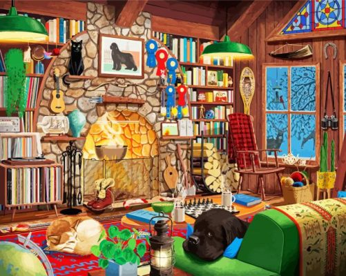 Cozy Country Cabin paint by numbers
