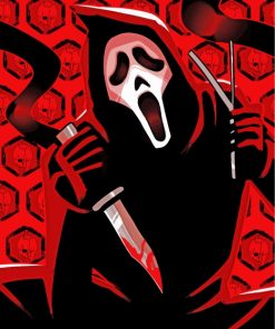 Creepy Ghostface Illustration paint by numbers