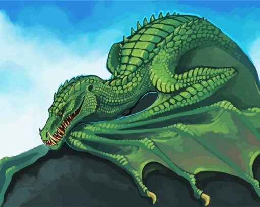 Dragon Crocodile paint by numbers