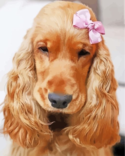 Cute Cocker Dog paint by numbers