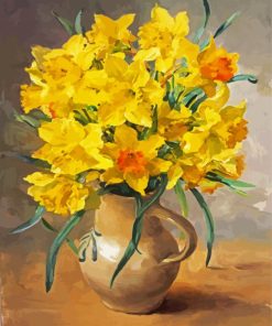 Yellow Daffodils Vase paint by numbers