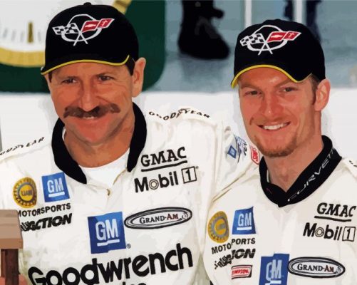 Dale Earnhardt And Hie Son paint by numbers