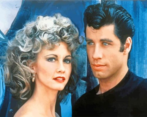 Danny Zuko And Betty Rizzo Grease paint by numbers