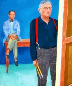 David Hockney Self Portrait With Charlie paint by numbers