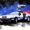 Delorean Car Art paint by numbers