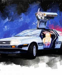 Delorean Car Art paint by numbers