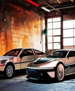 Aesthetics DMC Delorean Car paint by numbers