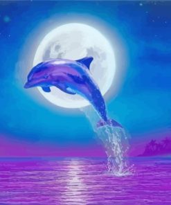 Dolphin Moonlight paint by numbers