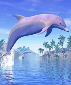 Dolphins In Tropics paint by numbers