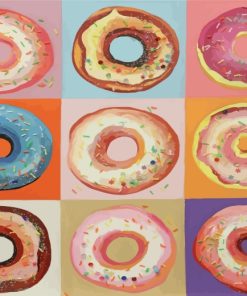 Colorful Donuts Pop Art paint by numbers