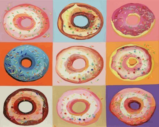 Colorful Donuts Pop Art paint by numbers