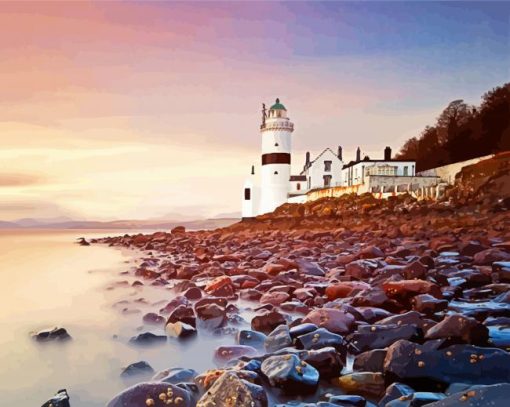 Dunoon Lighthouse paint by numbers