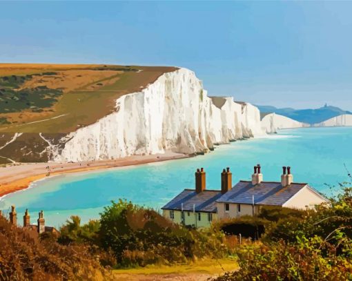 Seven Sisters Eastbourne paint by numbers