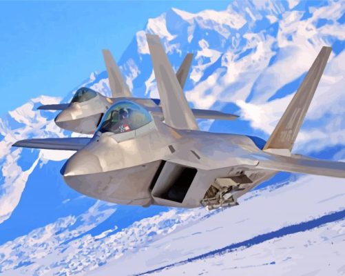 Lockheed Martin F 22 Airplane paint by numbers
