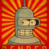 Futurama Bender Robot paint by numbers