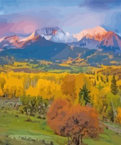 Fall Aspen Colorado Landscape paint by numbers