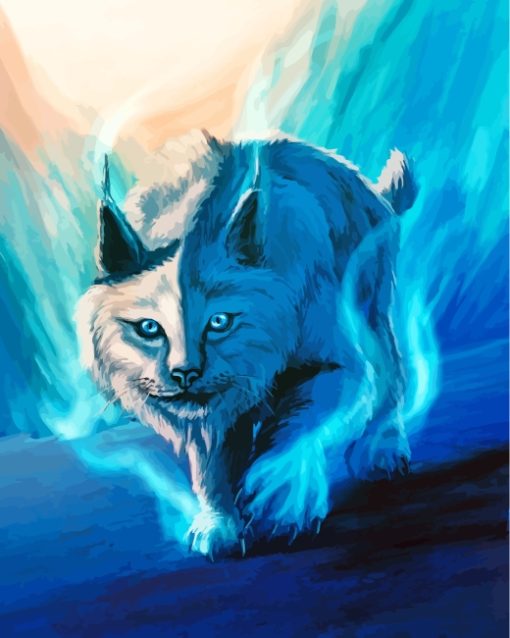 Blue Wild Lynx paint by numbers