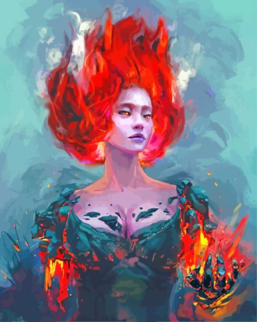 Aesthetic Fire Lady paint by numbers
