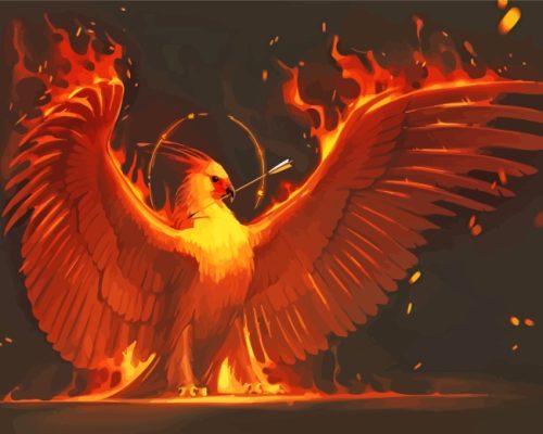 Fantasy Phoenix Bird paint by numbers