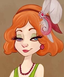 Cute Flapper Lady paint by numbers