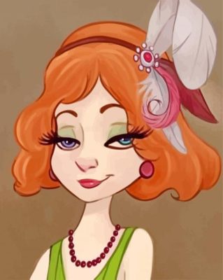 Cute Flapper Lady paint by numbers