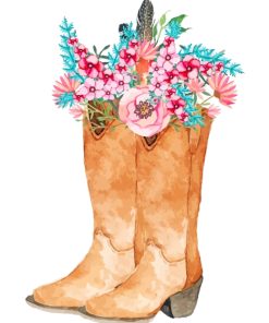 Flowers In Cowboy Boots paint by numbers