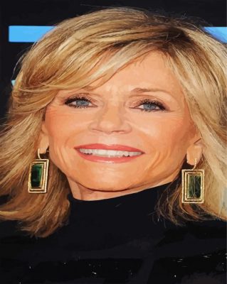 Beautiful Actress Jane Fonda paint by numbers