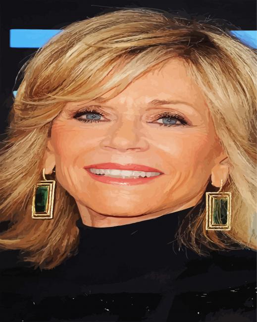 Beautiful Actress Jane Fonda paint by numbers