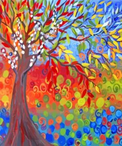 Four Season Tree Art paint by numbers