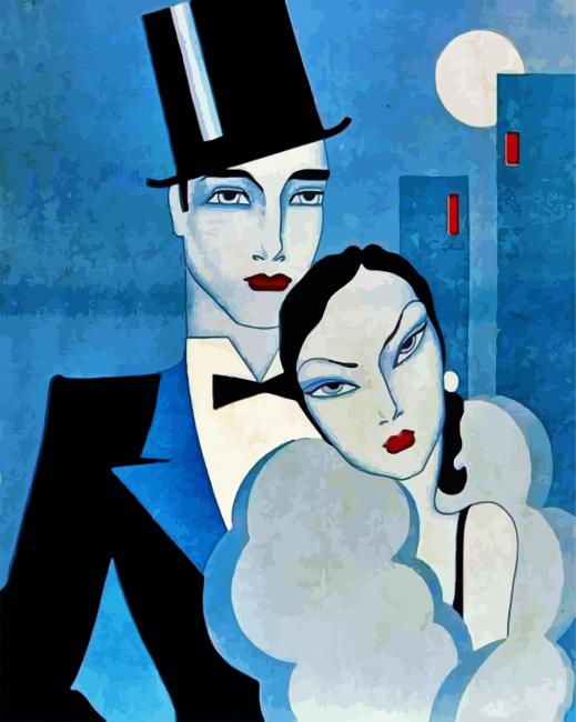 French Couple Art paint by numbers