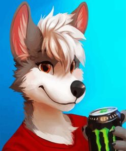 Furry Drinking Monster Drink paint by numbers