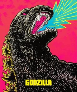 Godzilla Illustration Art paint by numbers