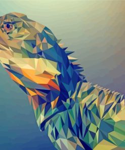 Geometric Lizard paint by numbers