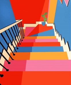 Geometrical Colorful Stairs paint by numbers